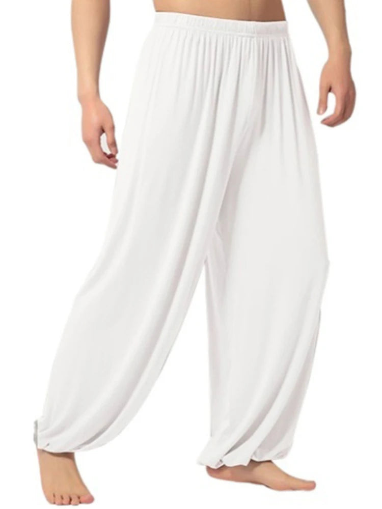 Yoga Pants Men\'s Casual Solid Color Baggy Trousers Belly Dance  Harem  Slacks sweatpants Trendy Loose  Clothing
