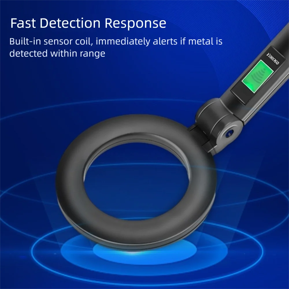 High Sensitivity Foldable Metal Detector Handheld 360 Degree Handheld Metal Scanner LCD Display Precise Location Metal Finder