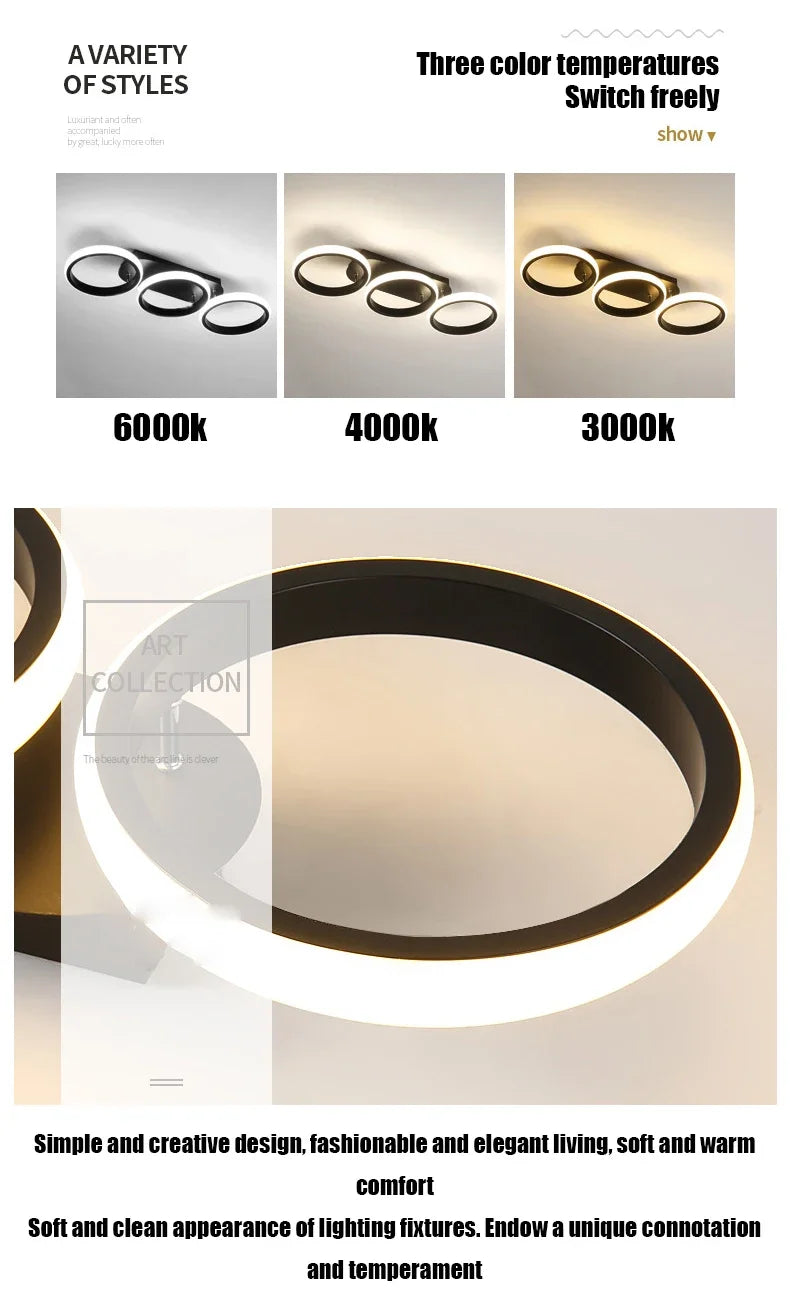 LED Ceiling Light 3 colors Modern Round Square-shaped For Hallway Bedroom Checkroom Living Room Restaurant Staircase Lighting