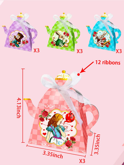 Alice in Wonderland Party Supplies Tea Party Favor Bags Alice in Wonderland Party Favor Boxes Tea Party Party Supplies