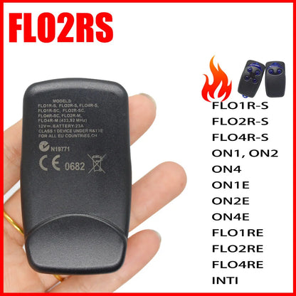 2PCS FLOR FLO2RS 433.92MHz Rolling FLO4RS ON1 ON2 ON4 INTI1L INTI2L INTI1Y INTI2Y Garage Gate Opener Remote Control