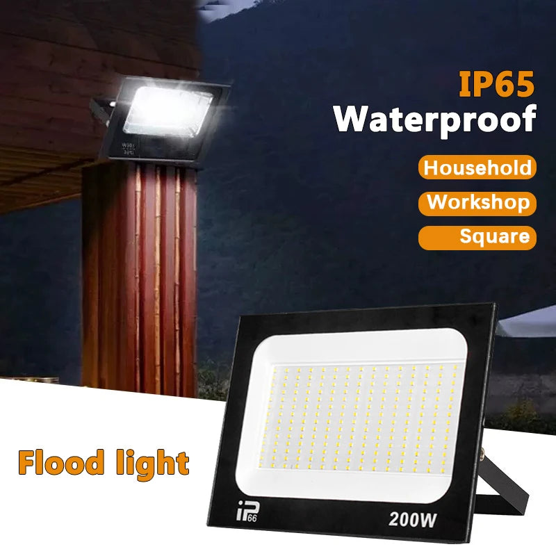Outdoor IP66 Waterproof Path Light Spotlight LED Floodlight AC220V 10W 20W 30W 50W 100W 200W Outdoor Garden Porch Courtyard Lamp