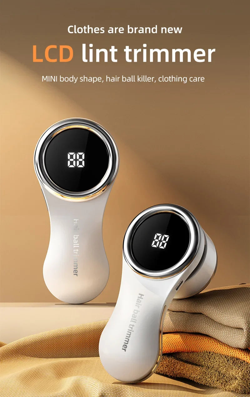 Electric Lint Remover for Clothes LCD Display USB Rechargeable Portable Hair Balls Fuzz Removers Household Fabric Shaver