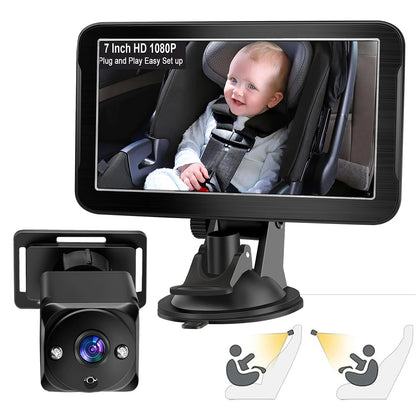 Baby Car Camera 7" Back Seat Baby Car Mirror with Wide Clear View Easily Observe The Baby's Move Baby Car Camera Baby Car Mirror