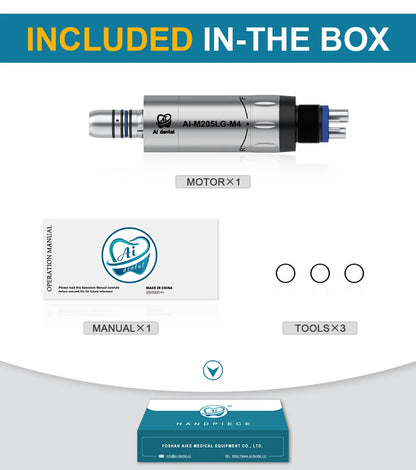 LED Illumination Dental Low Speed Air Motor With Micro Power Generator E-type 2/4/6 Hole Internal Water Spray AI-M205LG