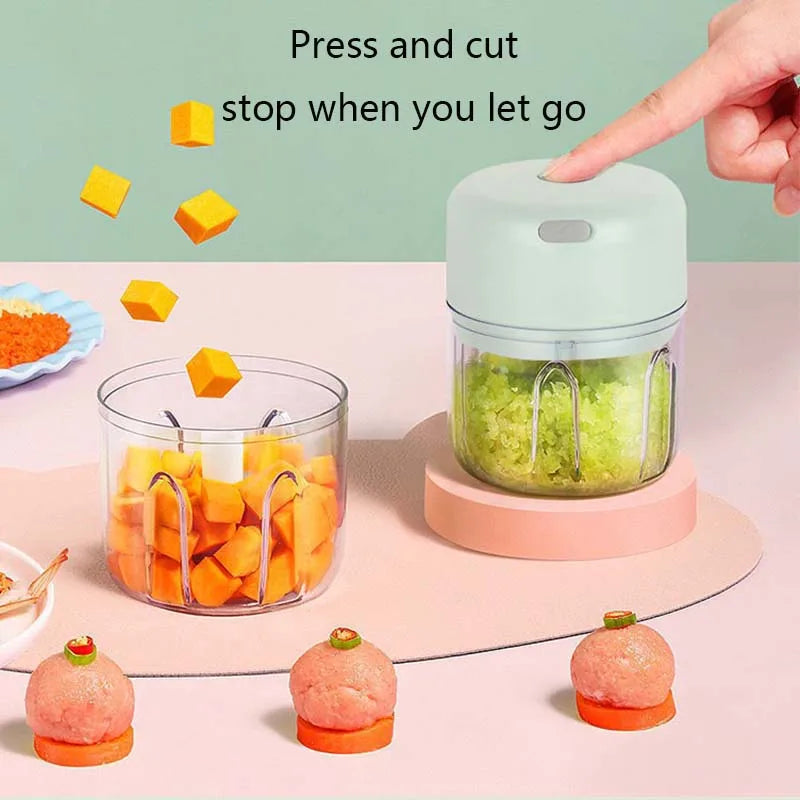 250ML Electric Kitchen Food Chopper Mini USB Food Crusher Portable Meat Grinder Vegetable Chopper For Kitchen household Outdoor