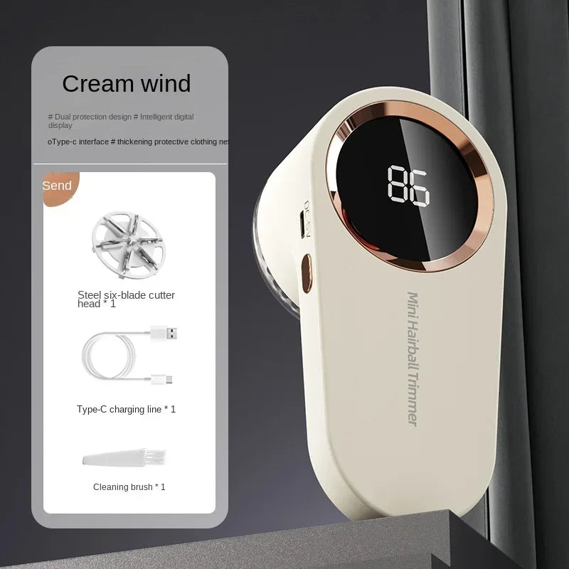 Lint Remover for Clothing Portable Electric Fuzz Pellet Remover LED Display Rechargeable for Clothes Fabric Shaver Fluff Remover