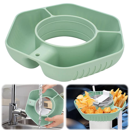 1000ml Snack Bowl Drink Cup with Straw 2 In 1 Stadium Tumbler Splash Proof Leakproof Popcorn Beverage Cup for Cinema Travel