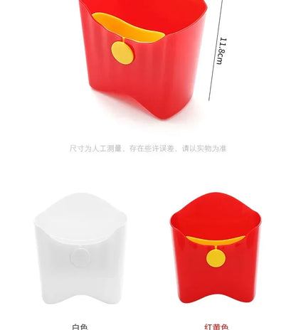 Portable Plastic French Fry Snack Storage Box PP Salad Cup Student Square Salad Bowl