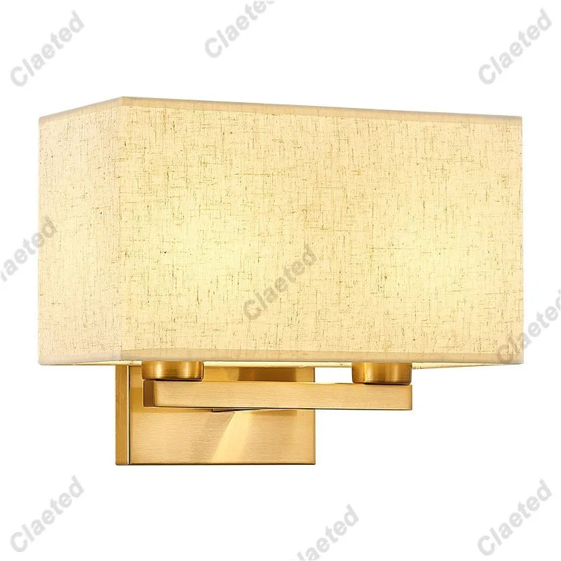 LED Fabric Lampshade E27 Decorative Wall Lamp Indoor Corridor Living Room Bedroom Bedside Wall Lamp Decorative Lighting Fixture