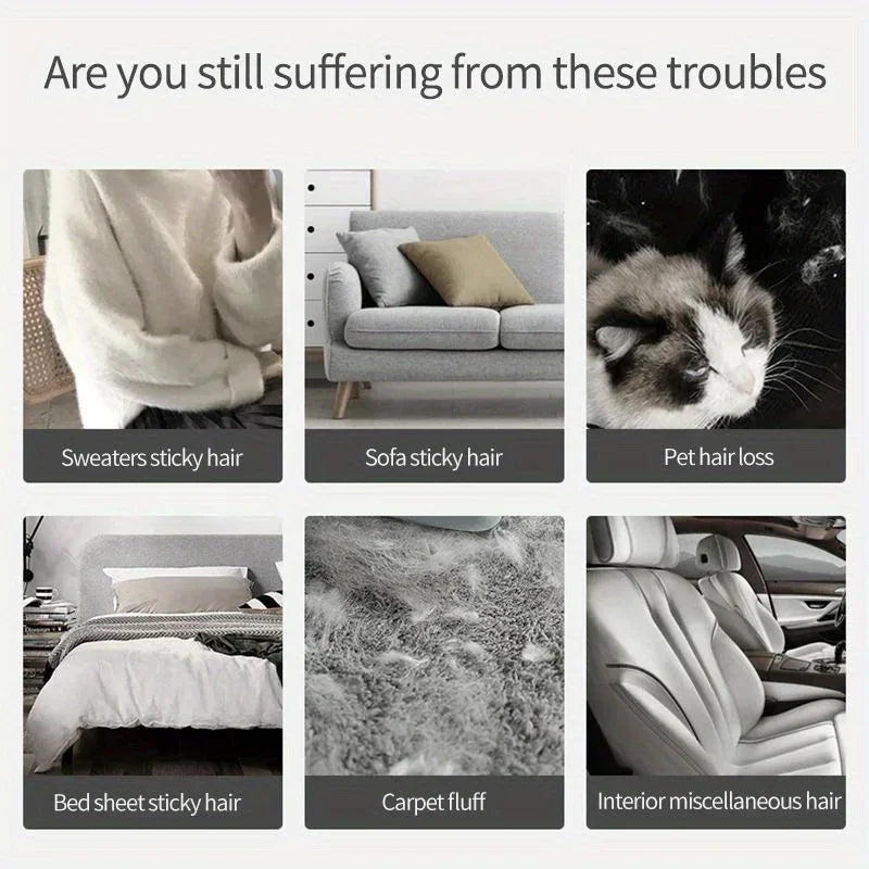 Double-sided Pet Hair Removal Brush - 1pc Reusable Lint Brush - Manual Electrostatic Sticky Lint Pet Hair Dust Brush for Clothin