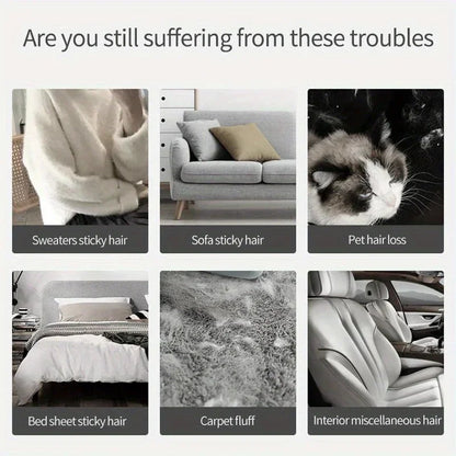 Double-sided Pet Hair Removal Brush - 1pc Reusable Lint Brush - Manual Electrostatic Sticky Lint Pet Hair Dust Brush for Clothin