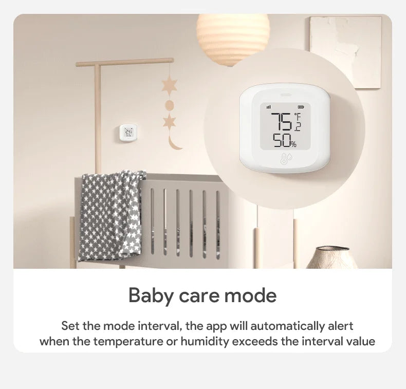 Smart WiFi/Zigbee Temperature and Humidity Sensor Indoor Hygrometer Thermometer with LCD Display Support Home Assistant Zigbee2m