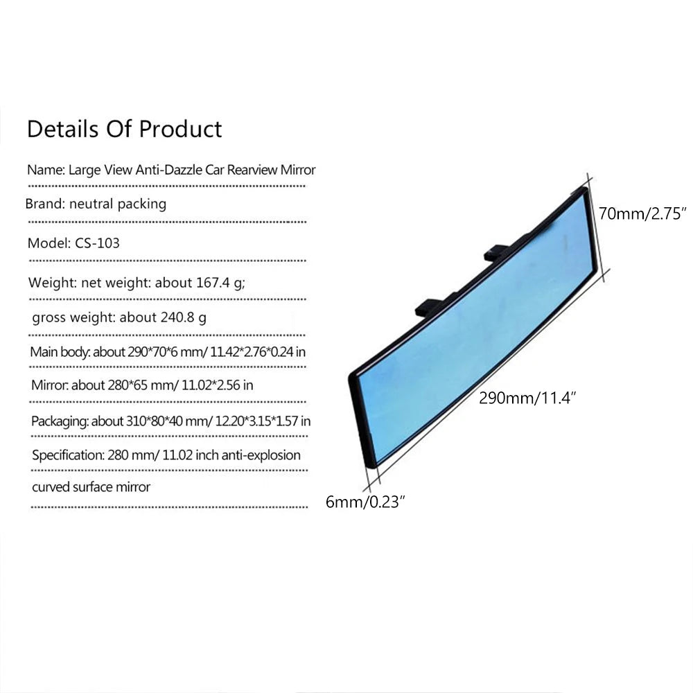 Car Baby Mirrors Interior Rear View Mirror Wide Angle Rearview Mirror Anti Glare Large Vision Auxiliary Monitor Car Accessories