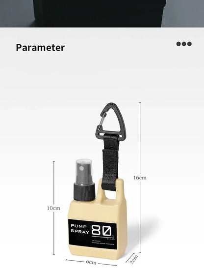 Spray Bottle Pump with Buckle, Portable, Outdoor Camping Travel Spray Bottle, Cosmetic Container, Alcohol, Perfume, Refillable