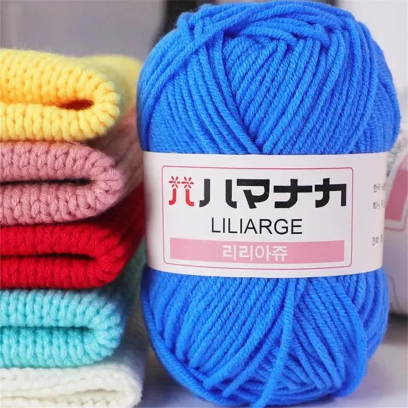 Multi-purpose 25g/ball Milk Cotton Yarn for DIY, Handmade Crafts, Amigurumi, Hats, and Bags
