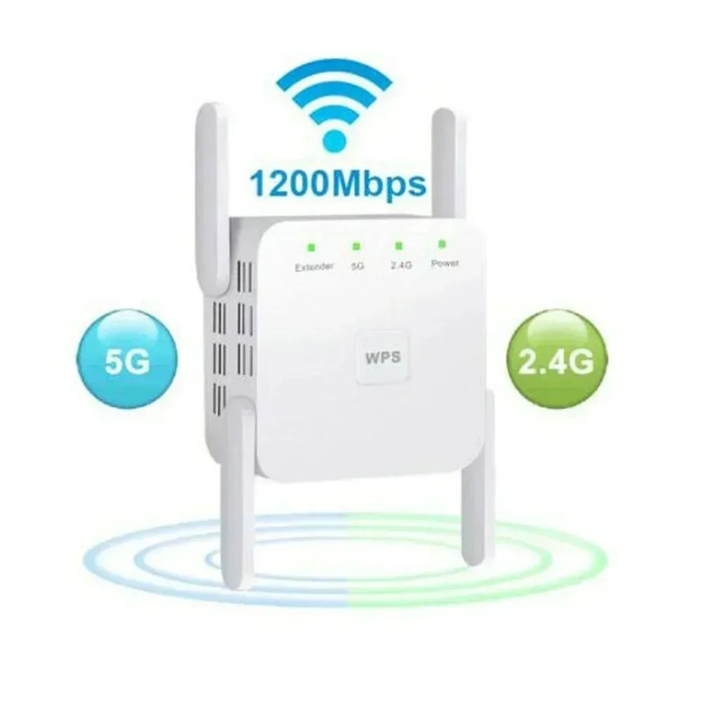 1200Mbps WiFi Repeater Extender Wireless Range Signal Amplifier 2.4GHz/5GHz Wi-Fi Repetidor Booster EU/US/UK Plug