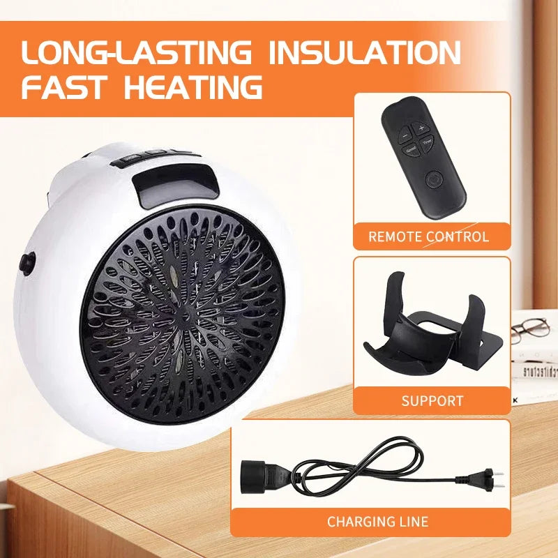Desk Heater Electric Heater Wall-mounted Home Quiet Remote Quick Heating Thermostat Portable Home Heater Indoor Office Heating