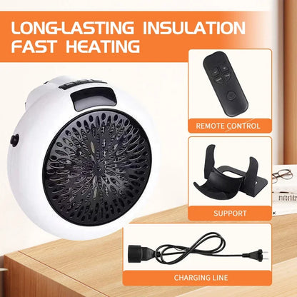 Desk Heater Electric Heater Wall-mounted Home Quiet Remote Quick Heating Thermostat Portable Home Heater Indoor Office Heating