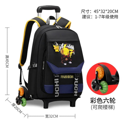 TAKARATOMY Backpack Trolley School Bag Pikachu School Bag Stationery Storage Backpack Multifunctional Travel Bag School Season