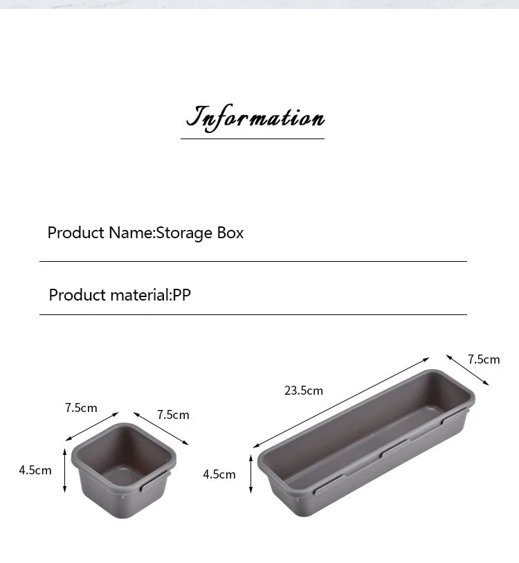 8pcs/set Adjustable Drawer Organizer Box Trays Make Up Cosmetics Sundries Divider Holder Kitchen Bathroom Closet Jewellery Box