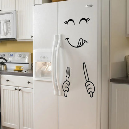 Fridge Cute Stickers Fridge Magnet Fridge Happy Delicious Face Kitchen Fridges Wall Stickers Art Cute Wall Sticker Home Decor