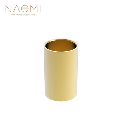 NAOMI Golden-plated Steel Guitar Slide Length 28 50 60 70 mm Stainless Slider Guitarra Smooth Edge Metal Finger Slide For Guitar