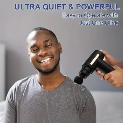 Portable Fascial Massage Gun Electric Percussion Pistol Massager Body Relaxation With LED Touch Screen 4Replaceable Massage Head