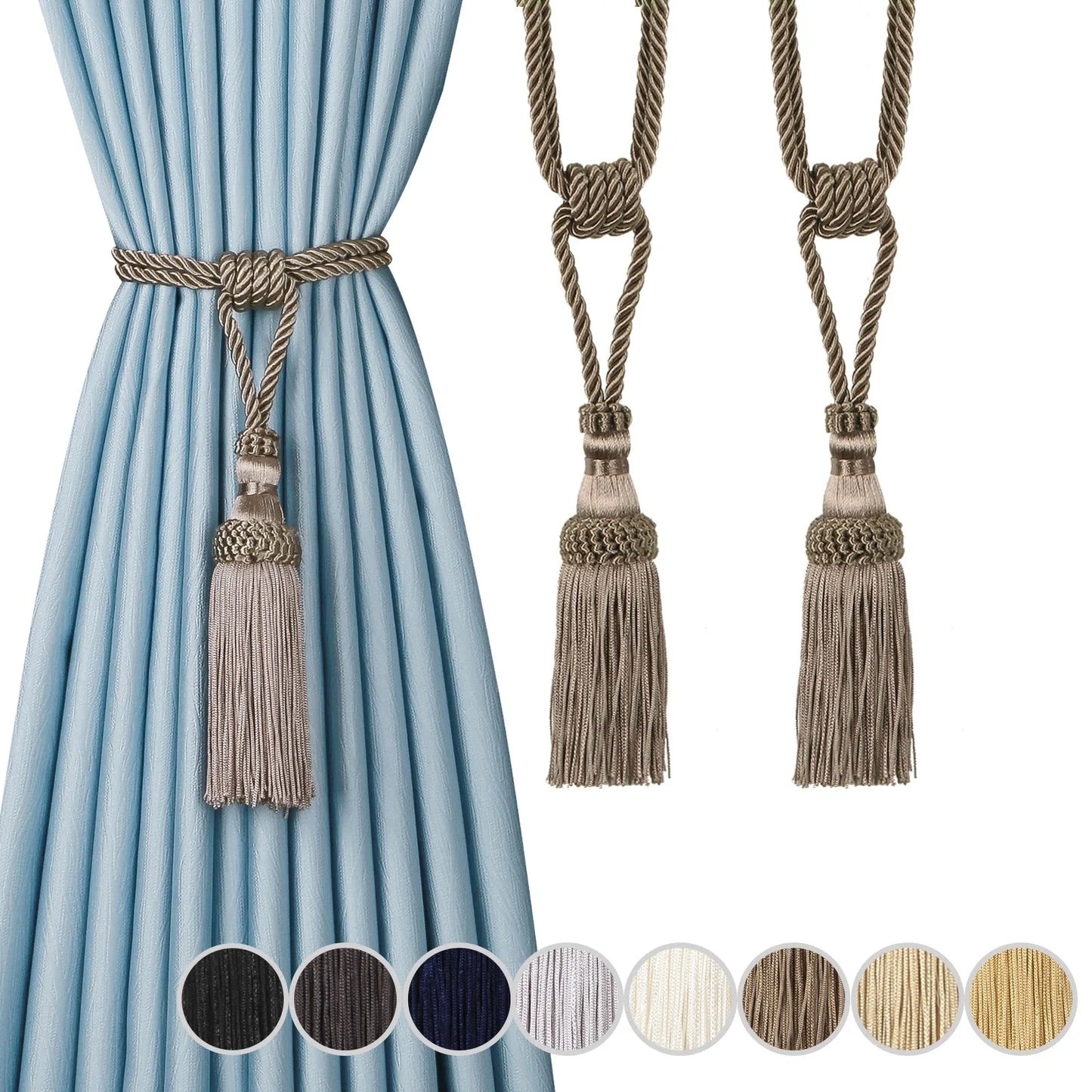1PC Curtain Tiebacks Tassel Curtain Clips Rope Curtain Tie Backs Holdbacks Decorative  Curtain Holder Accessories For Drape