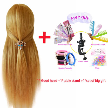Training head with colorful hair 80cm very long synthetic hair for braiding hairstyle doll Head hairdressing head mannequin