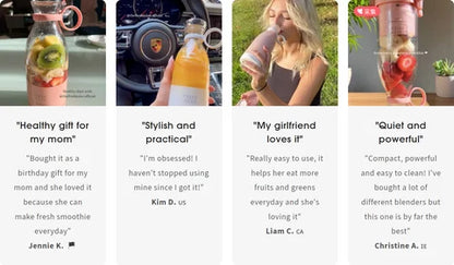 Mini Juice Blender Portable Electric Juicer Bottle 6 Blades Shake Orange Lemon USB Charging Fruit Mixer Fresh Squeezer Machine