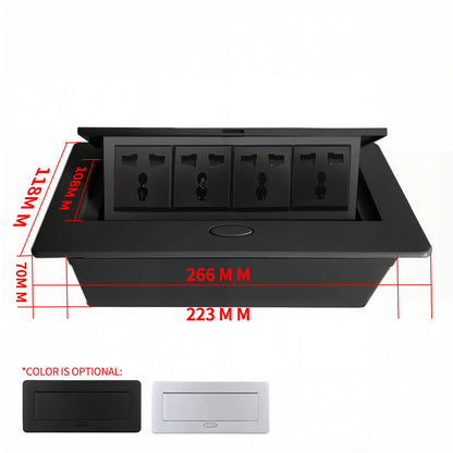 Multifunctional Slow-Rise Pop-Up Socket with USB/HDMI - Aluminum Alloy Embedded Conference Desk Socket