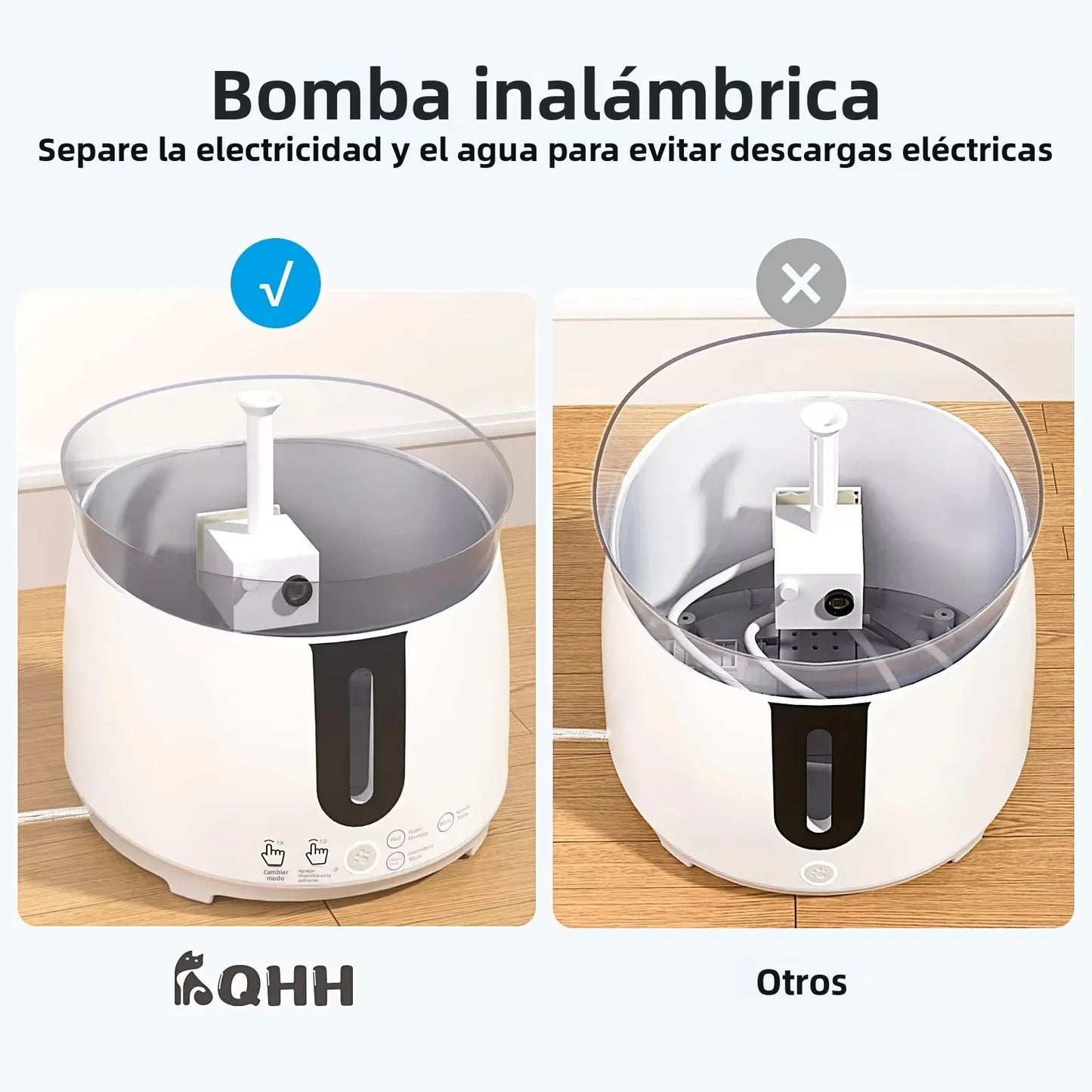 AQHH App Control Cat Water Fountain Wireless Pump Pet Water Fountain Inside Automatic Smart Fountain fuente de agua para gato