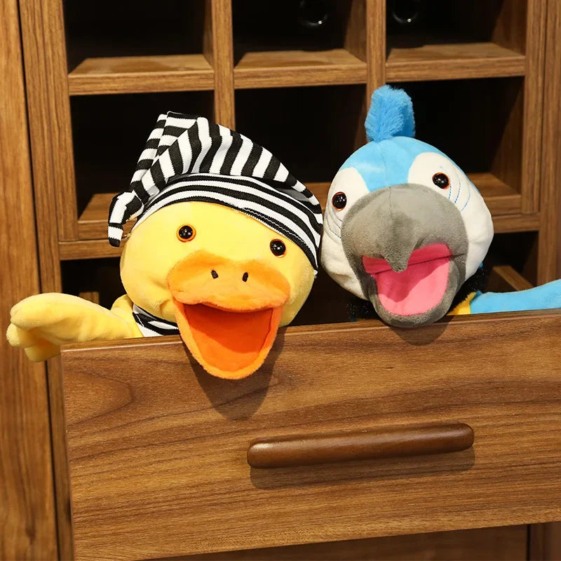 Stuffed Plush Animals Toys Hand Finger Puppet Kawaii Dolls Educational Baby Toys Learning & Education Monkey Tiger Children Gift