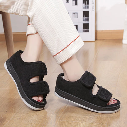 Diabetic Sandals Open Toe Diabetic Slippers Adjustable Walking Sandals Breathable Orthopedic Footwear for Women and Men