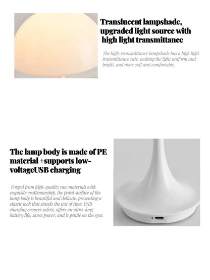 Modern Simple Pod Shaped Decorative Table Lamp, Rechargeable LED Dimmable Table Lamp, Bedroom Ambient Lighting