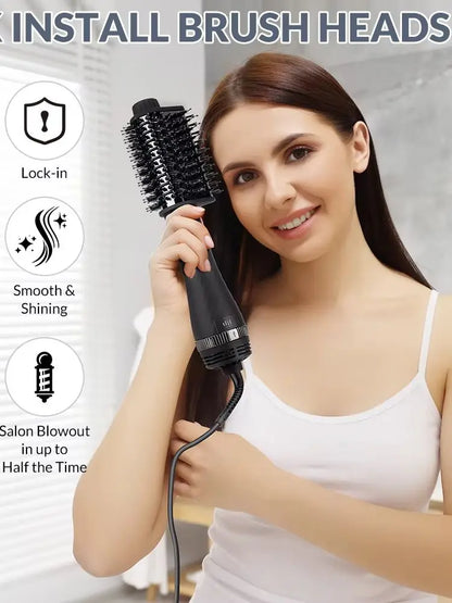 One Step Hair Dryer and Volumizer 1000W Rotating Hot Air Brush Professional Blow Dryer Comb Brush Electric Ion Blow Dryer Brush