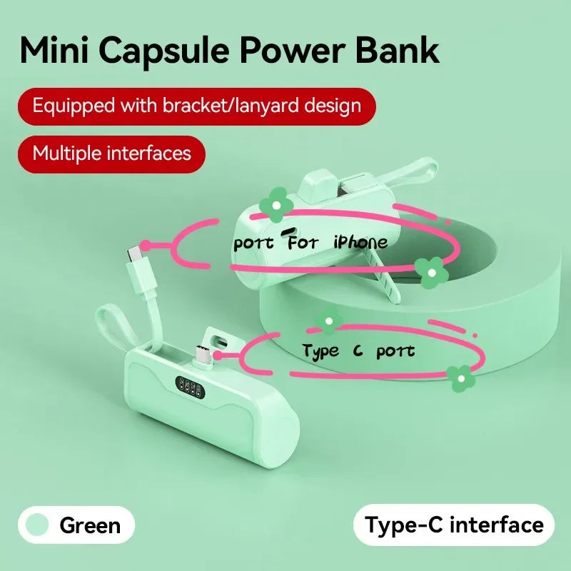 Mini Portable Power Bank 30000mah External Battery Plug and Play Power Bank Type C Fast Power Bank for Xiaomi Huawei Iphone 2024
