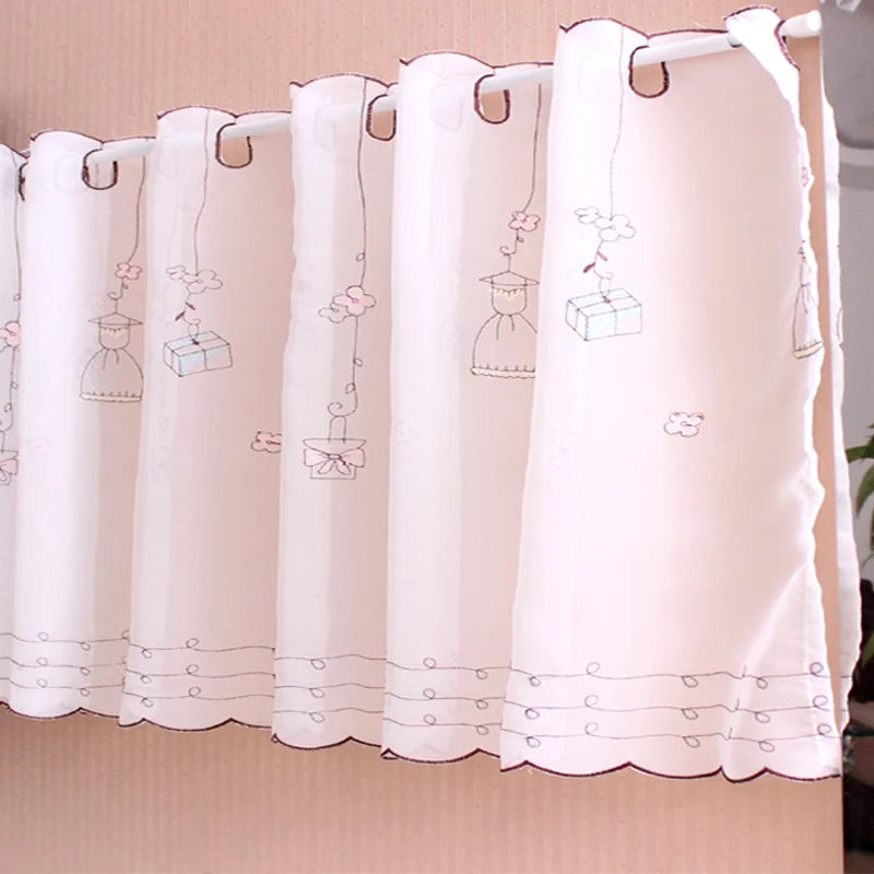 Korean Cute Gift Coffee Curtain Half Curtain Short Curtain Screen Curtain Door Curtain Finished Bedroom Screen Cabinet