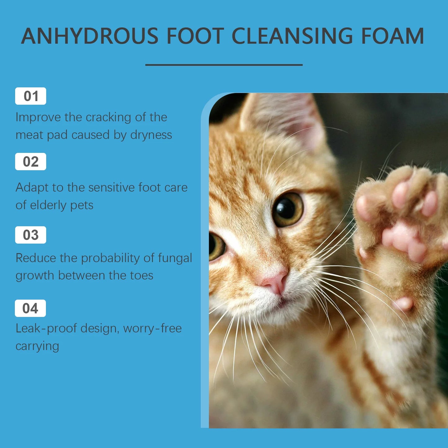 Dog Paw Washing Foam Pet Foot Cleaning Foam Rinse-free Paw Cleaner No Washing Claw Care Supplies For Cat With Silicone Brush