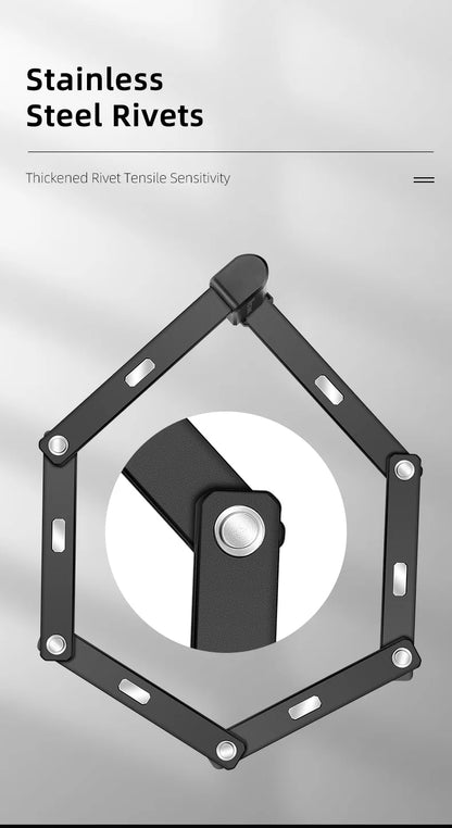 WEST BIKING Foldable Bicycle Lock Security Anti-theft Cycling Lock MTB Road Bicycle Accessories Scooter Electric Bike Chain Lock