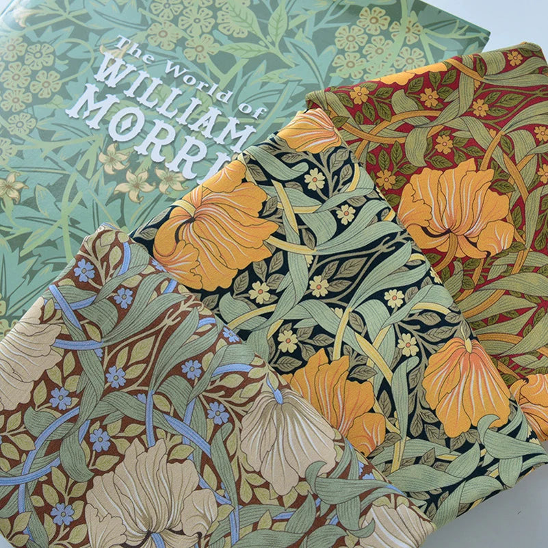 William Morris Fabric Cotton Digital Printing Classic Flower Printed Handmade Crafts Supplies Per Half Meter
