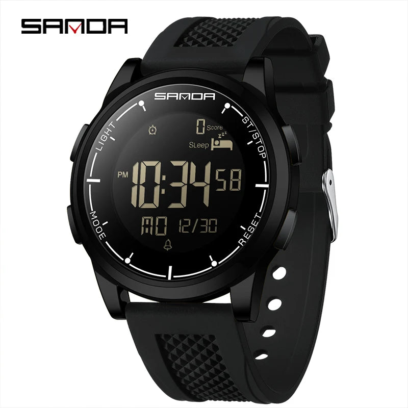 SANDA 9064 Student Sports Quartz LED Electronic Watch Calorimeter Step Electronic Watch Sleep Monitoring Smart Electronic Watch
