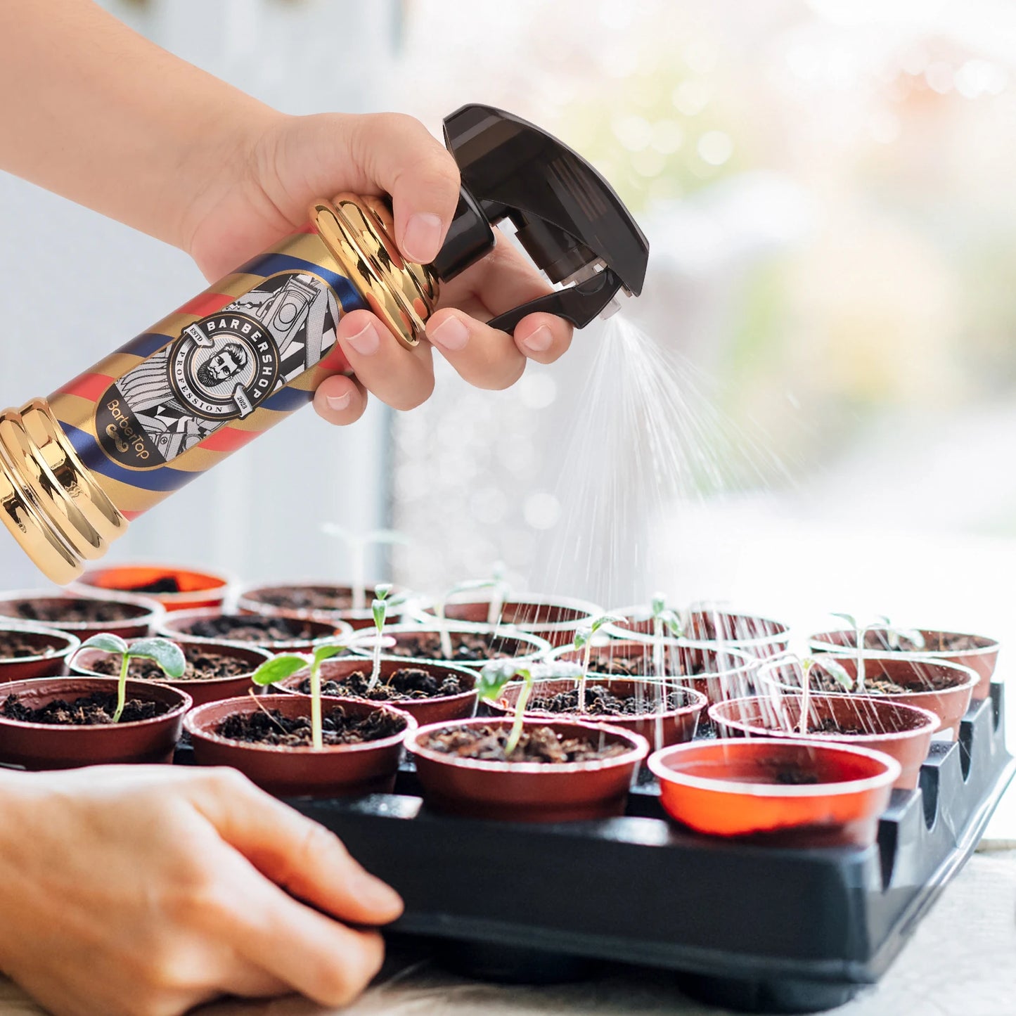 Retro Hairdressing Spray Bottle Refillable Bottles Continuous Mist Watering Can Portable Salon Barber Water Sprayer