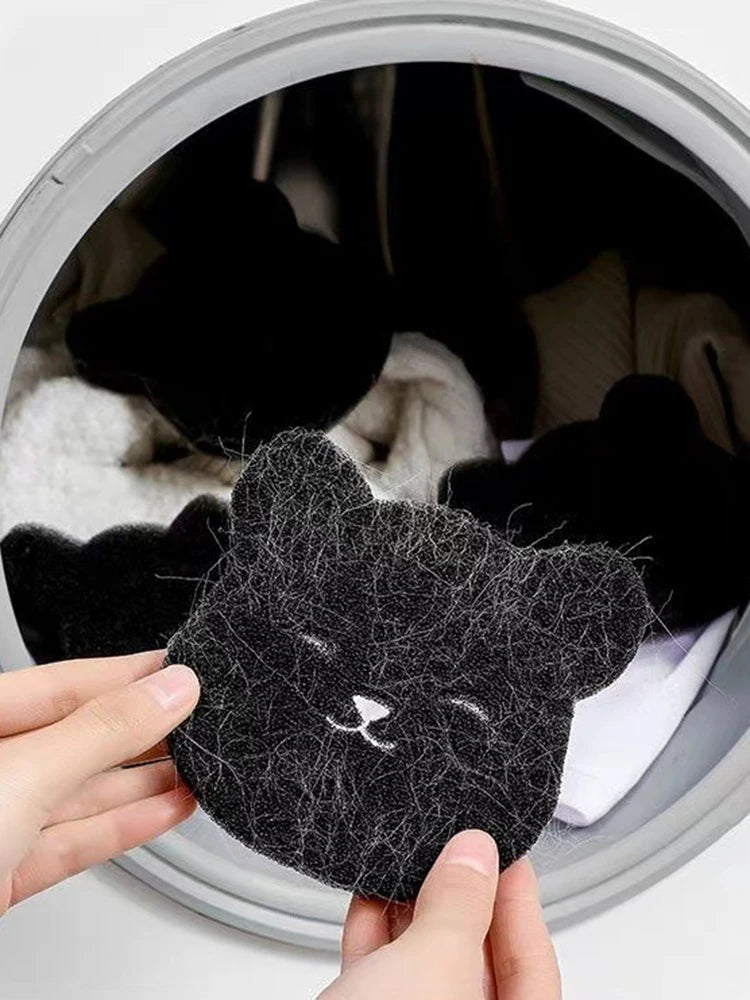 2 /4 Sets Of Household Pet Hair Remover, Machine Washed Bear Sticky Sponge, Reusable, Suitable For Washing Machine, Dryer, Black
