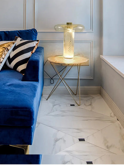 Nordic  personalized twisted glass desk lamp modern LED decorative lamp study bedroom bedside designer Table lamp