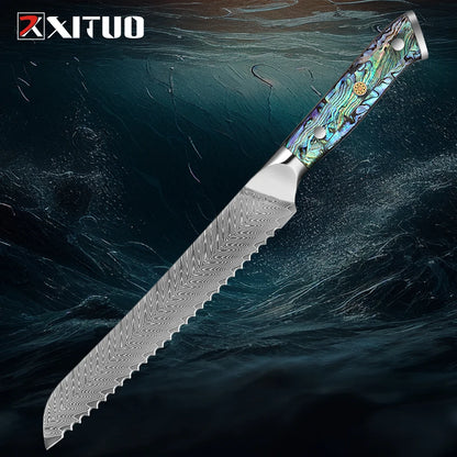 Japanese Bread Knife,8 Inch Serrated Bread Knife, Slicing Bread Knife for Cutting Homemade Sourdough Bread, Serrated Knife