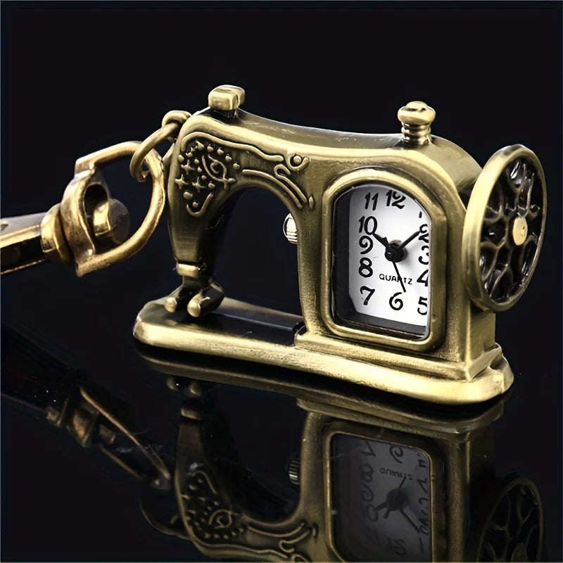 1PC Vintage Necklace Watch Clothes Car Pocket Watch Sewing Machine Quartz Pocket Watch Small Wall Watch Keychain Watch