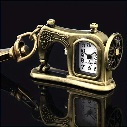 1PC Vintage Necklace Watch Clothes Car Pocket Watch Sewing Machine Quartz Pocket Watch Small Wall Watch Keychain Watch