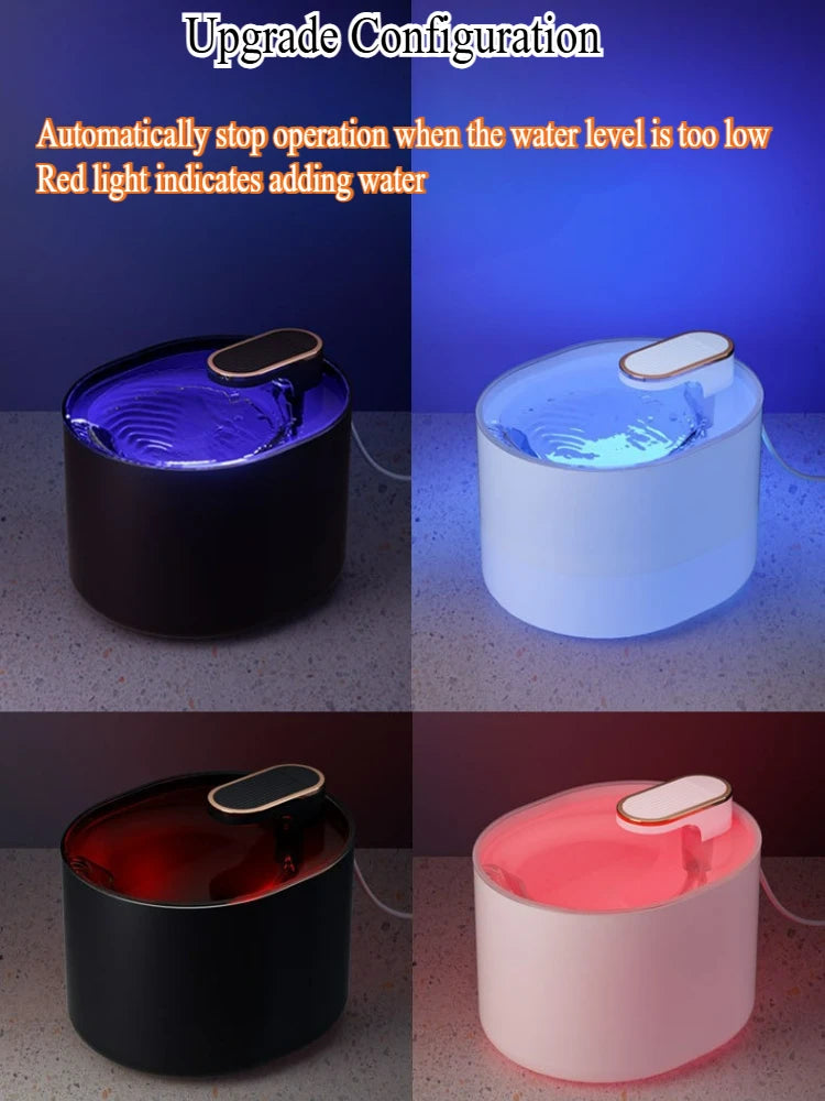 1 Silent Smart Pet Water Fountain, With Filter, Automatic Power-off, 3L Automatic Water Dispenser for Cats and Small Medium Dogs